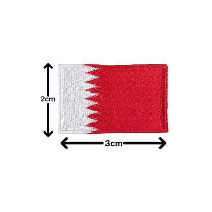 Bahrain Flag Embroidered Patches, Iron-On/Sew-On Applique, Shield, Round, Heart and Rectangle Flag Badges for Jackets, Bags, Uniforms, Various Sizes