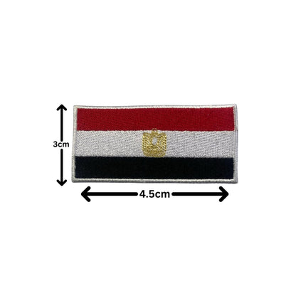 Egypt Flag Embroidered Patches, Iron-On/Sew-On Applique, Shield, Round, Heart and Rectangle Flag Badges for Jackets, Bags, Uniforms, Various Sizes