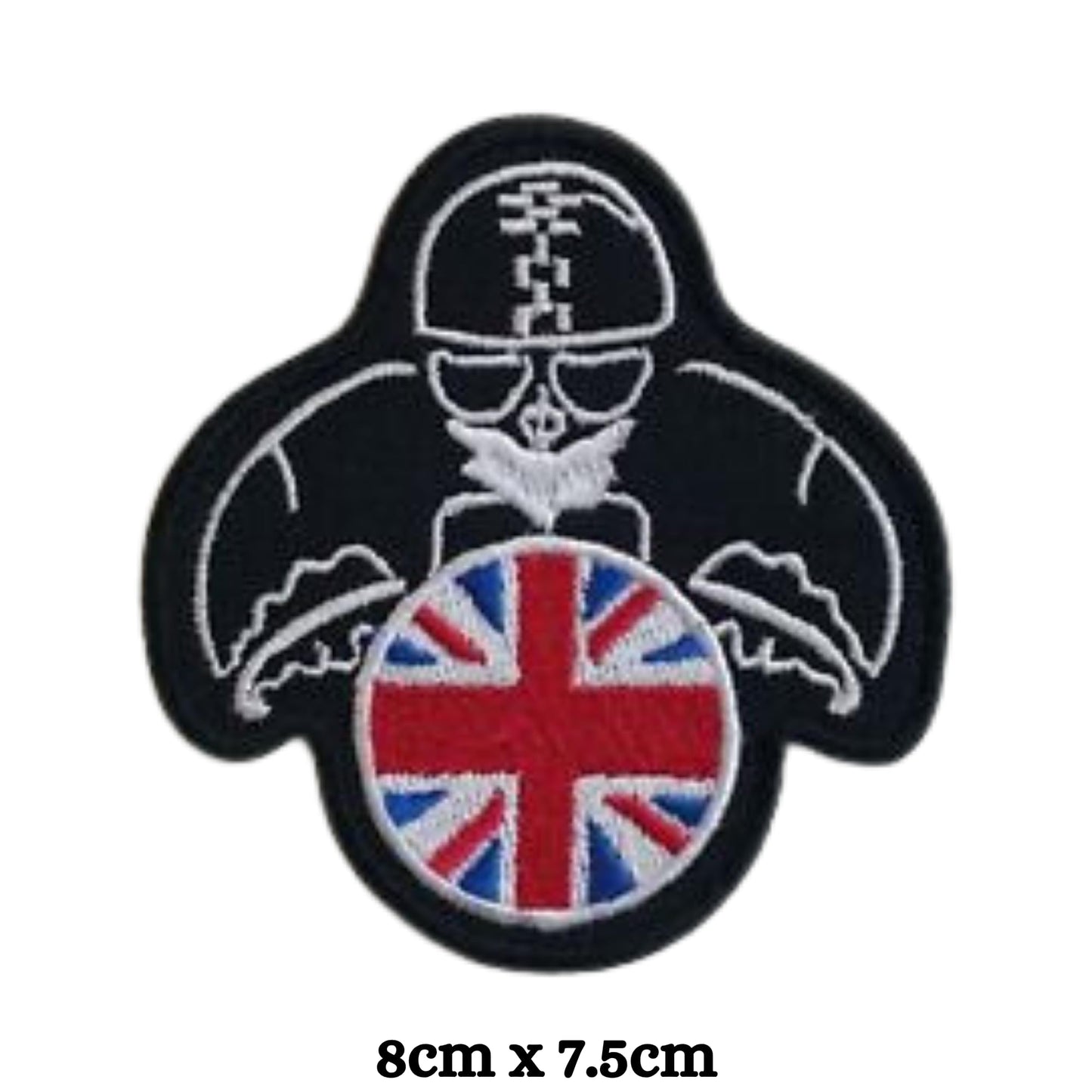 Motorcycles Biker Union Jack Embroidery Iron-On Patches for Clothing Sew-On Applique for DIY Crafts Denim Jackets Jeans Backpacks