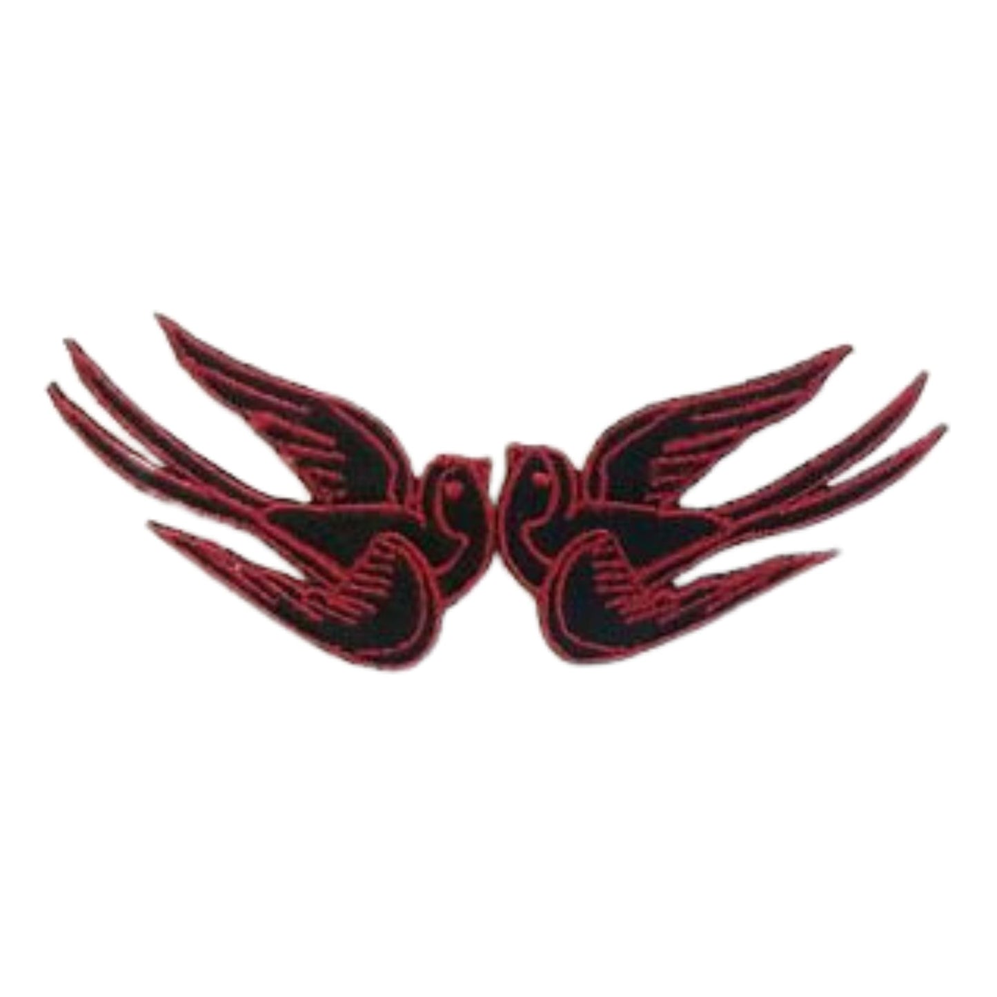 Flying Swallow Birds Pair Love Embroidery Iron-On Patches for Clothing Sew-On Applique for DIY Crafts Denim Jackets Jeans Backpacks