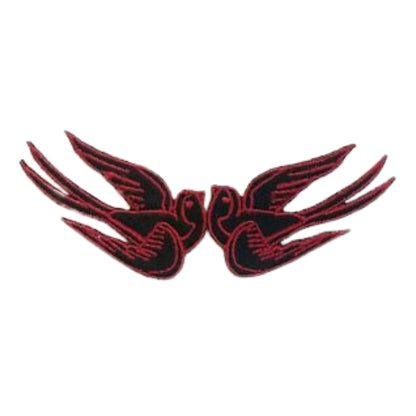 Flying Swallow Birds Pair Love Embroidery Iron-On Patches for Clothing Sew-On Applique for DIY Crafts Denim Jackets Jeans Backpacks