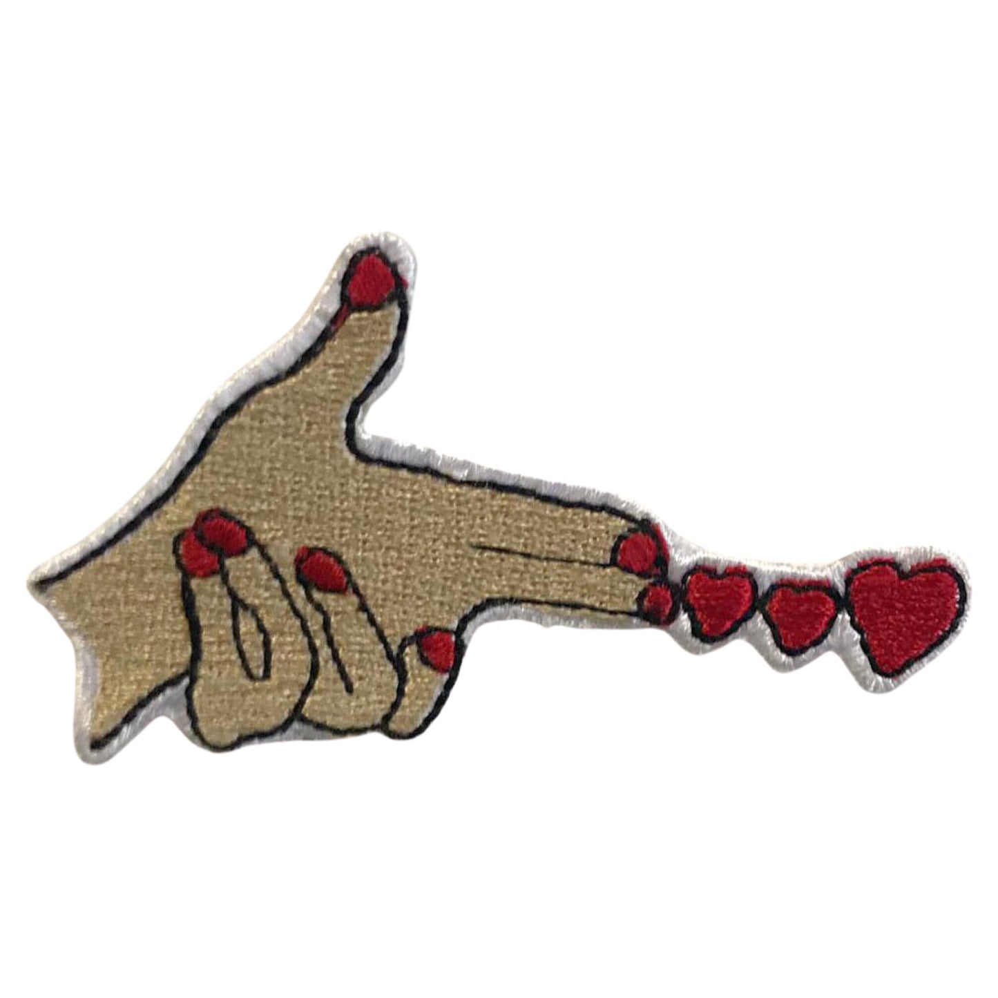 Firing Heart Embroidery Iron-On Patches for Clothing Sew-On Applique for DIY Crafts Denim Jackets Jeans Backpacks