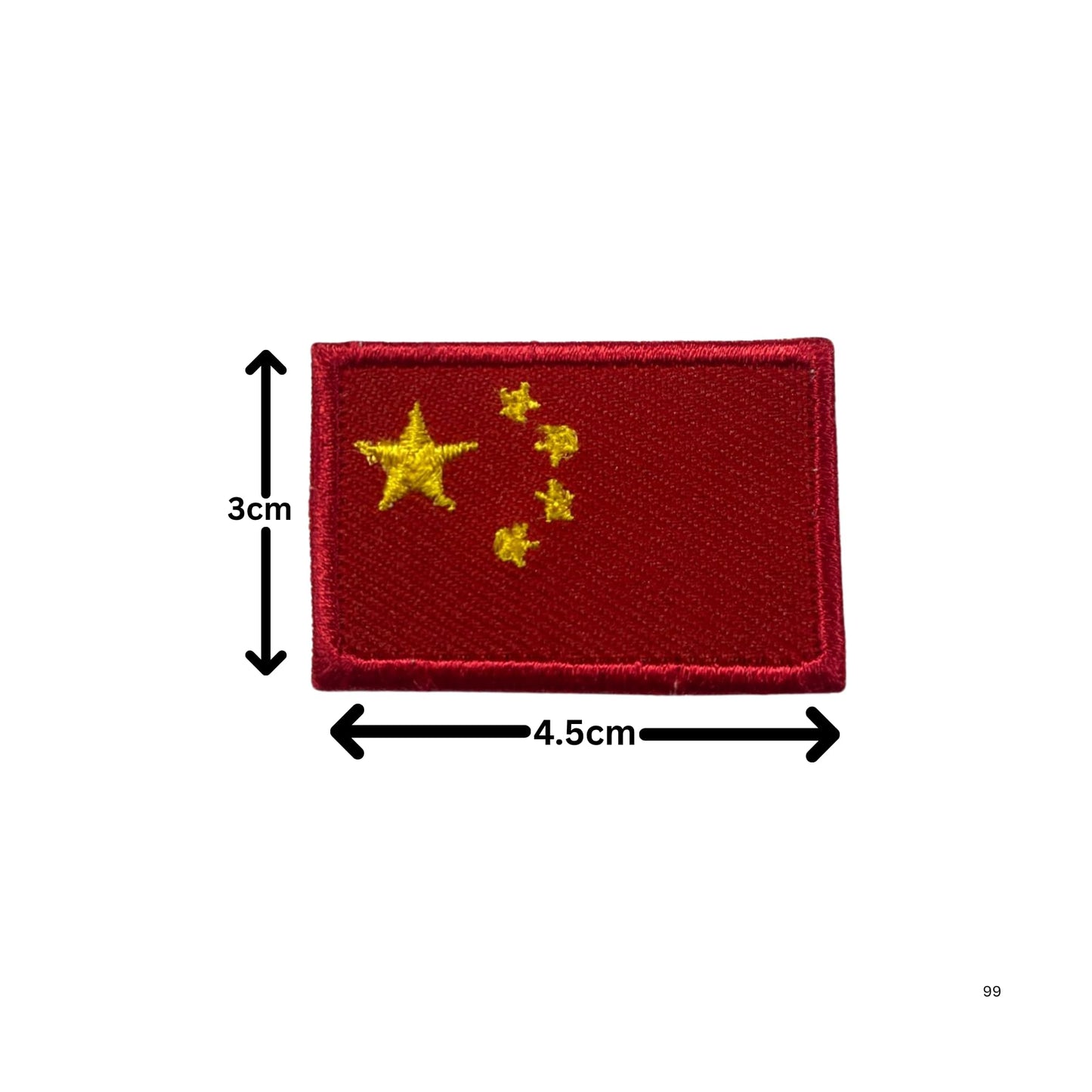 China Flag Embroidered Patch Set, Iron-On or Sew-On Applique Badges, Rectangle Shield Round Heart Shapes, for Jackets, Backpacks, Hats, Uniforms and Various Sizes