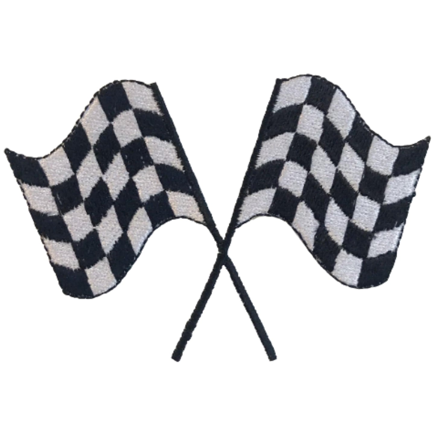 Formula one Racing Checkered Flag Embroidery Iron-On Patches for Clothing Sew-On Applique for DIY Crafts Denim Jackets Jeans Backpacks