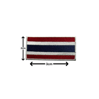 Thailand Flag Embroidered Patch Set, Iron-On or Sew-On Applique Badges, Rectangle Shield Round Heart Shapes, for Jackets, Backpacks, Hats, Uniforms and Various Sizes