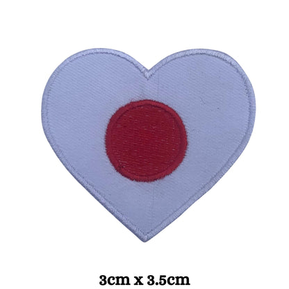 Japan Flag Embroidered Patches, Iron-On/Sew-On Applique, Shield, Round, Heart and Rectangle Flag Badges for Jackets, Bags, Uniforms, Various Sizes