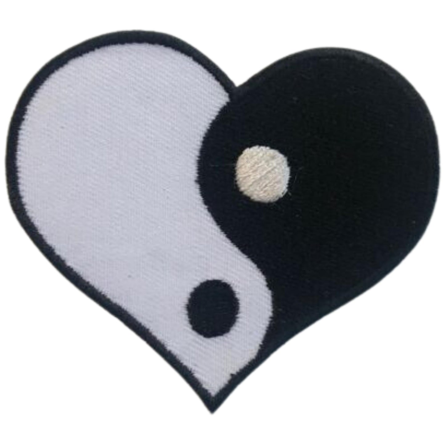 Yin Yang Peace Heart Embroidery Iron-On Patches for Clothing Sew-On Applique for DIY Crafts Denim Jackets Jeans Backpacks