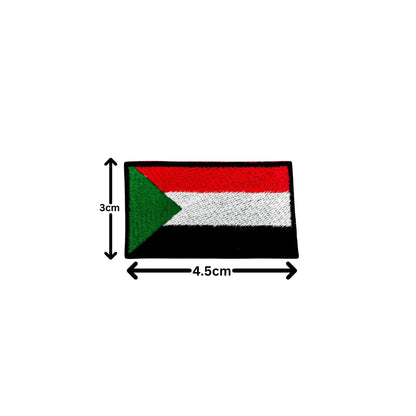 Sudan Flag Embroidered Patch Set, Iron-On or Sew-On Applique Badges, Rectangle Shield Round Heart Shapes, for Jackets, Backpacks, Hats, Uniforms and Various Sizes