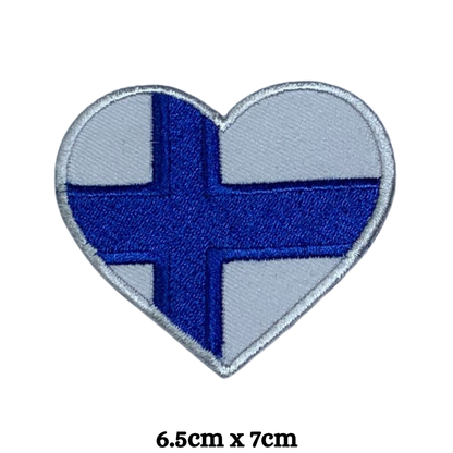 Country Heart Flag Patch – Embroidered Iron On / Sew On Heart Shaped National Flag Badge | All Countries Available | Jackets, Bags, Hats – Gift for Heritage, Travel & Flag Lovers (A-J)