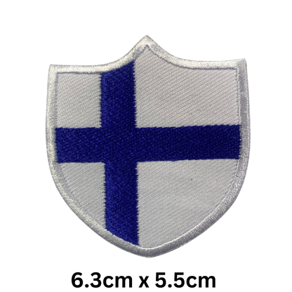 Shield Flag Patch – Embroidered Iron On / Sew On Shield Shaped National Flag Badge | All Countries Available | Heraldic Crest Patch for Jacket, Backpack, Biker Vest, Uniform – Choose Your Country (A-J)
