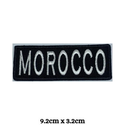 Morocco Flag Embroidered Patches, Iron-On/Sew-On Applique, Shield, Round, Heart and Rectangle Flag Badges for Jackets, Bags, Uniforms, Various Sizes