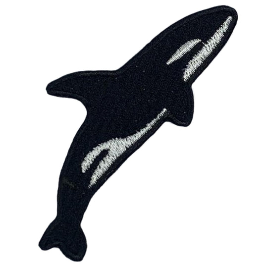 Orca Black Killer Whale Embroidery Iron-On Patches for Clothing Sew-On Applique for DIY Crafts Denim Jackets Jeans Backpacks