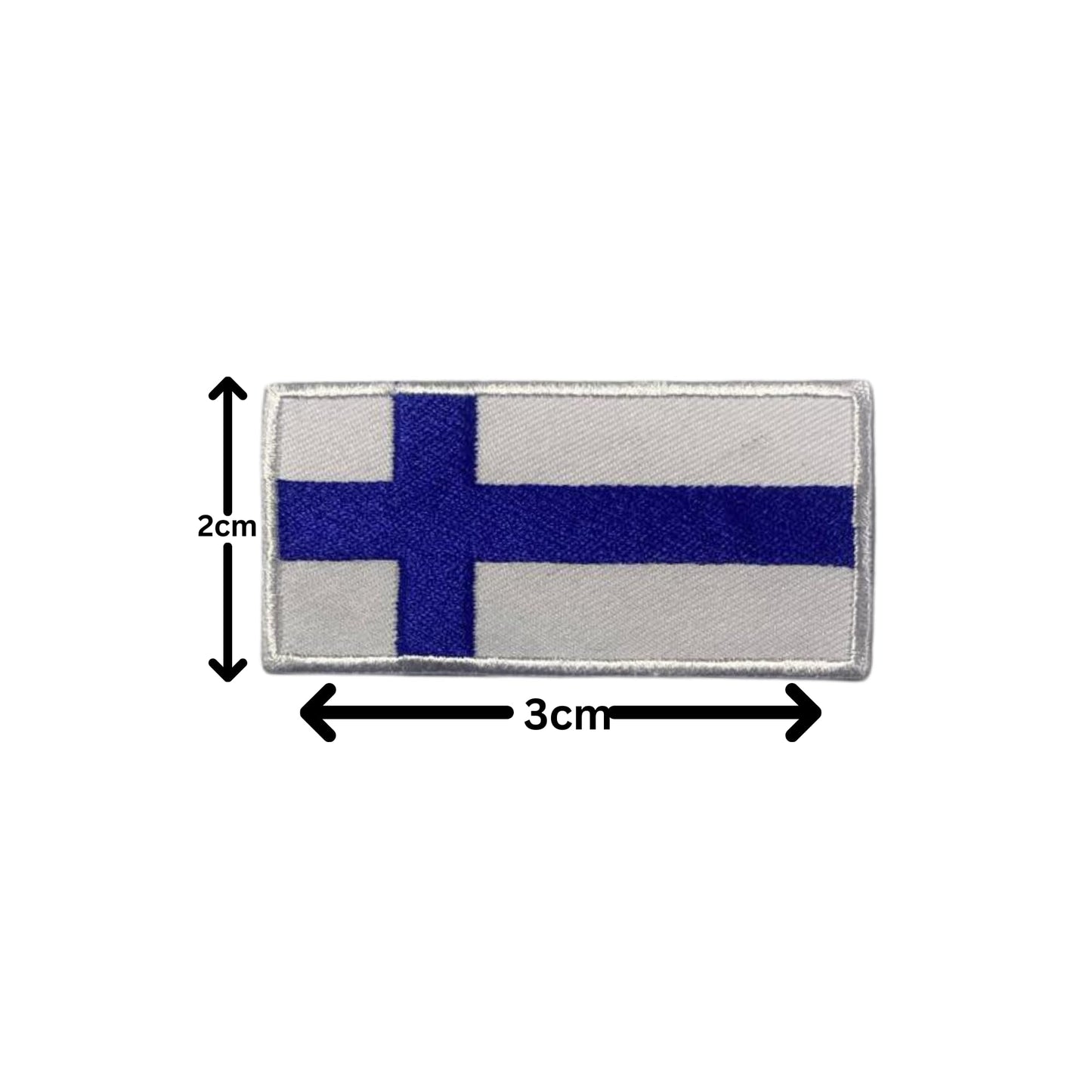 Finland Flag Embroidered Patch Set, Iron-On or Sew-On Applique Badges, Rectangle Shield Round Heart Shapes, for Jackets, Backpacks, Hats, Uniforms and Various Sizes