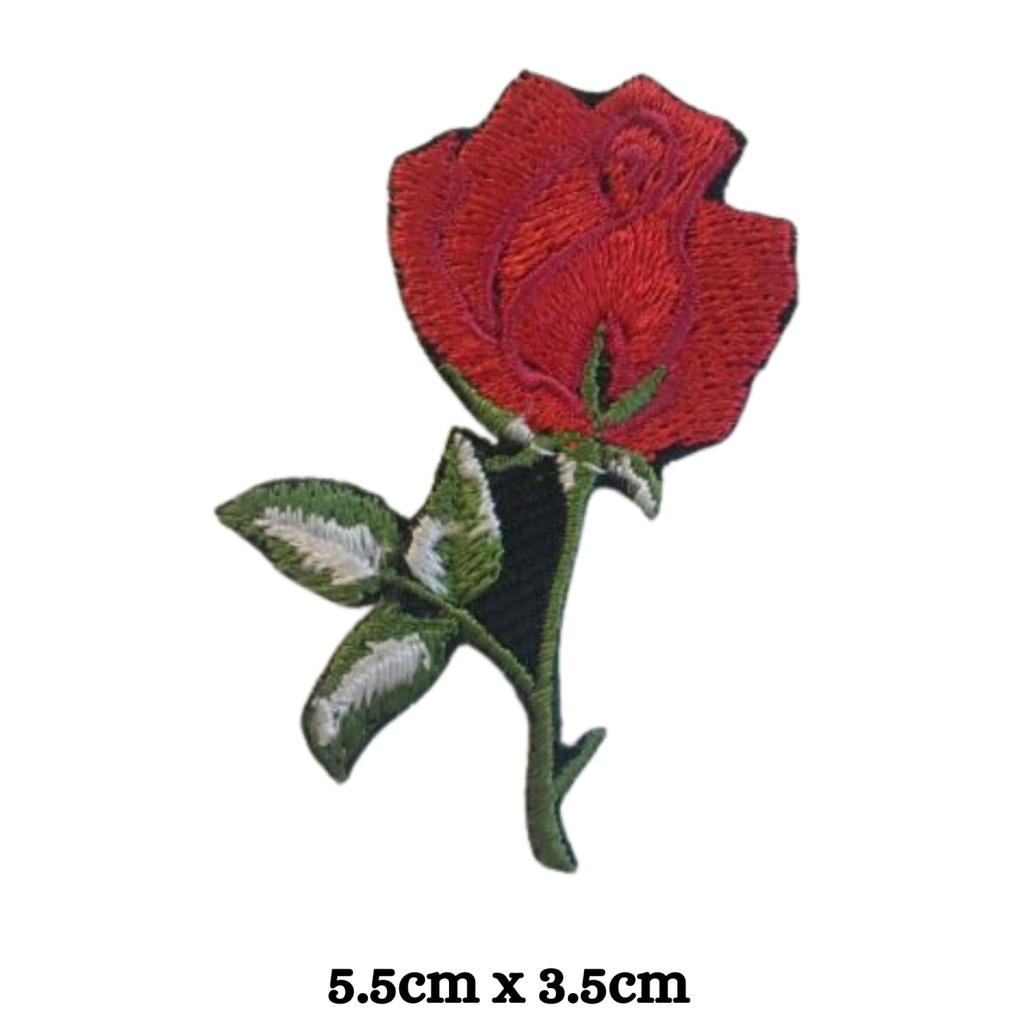 Red Rose Flower Embroidery Iron-On Patches for Clothing Sew-On Applique for DIY Crafts Denim Jackets Jeans Backpacks