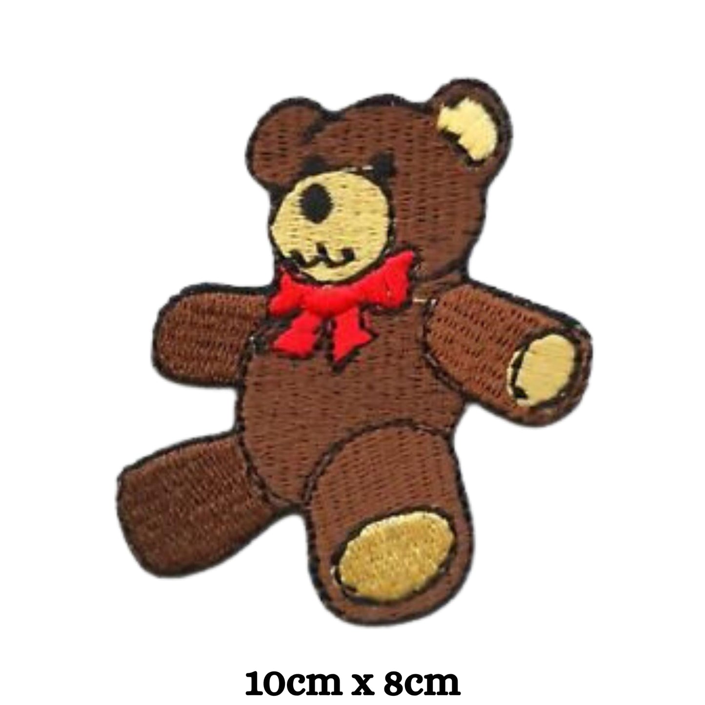 Pink Teddy Bear Embroidery Iron-On Patches for Clothing Sew-On Applique for DIY Crafts Denim Jackets Jeans Backpacks