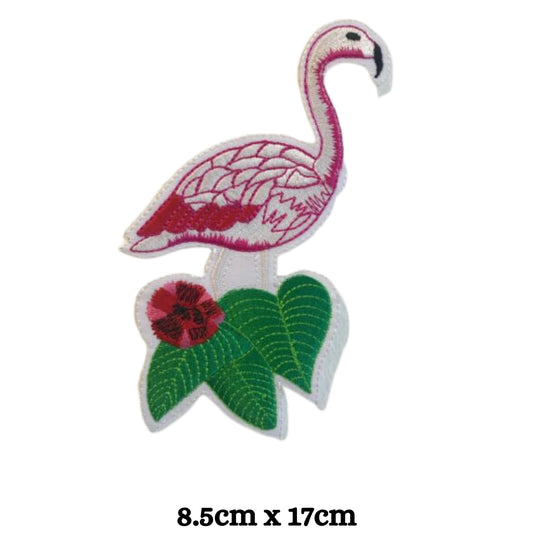 Flamingo Bird Embroidery Iron-On Patches for Clothing Sew-On Applique for DIY Crafts Denim Jackets Jeans Backpacks