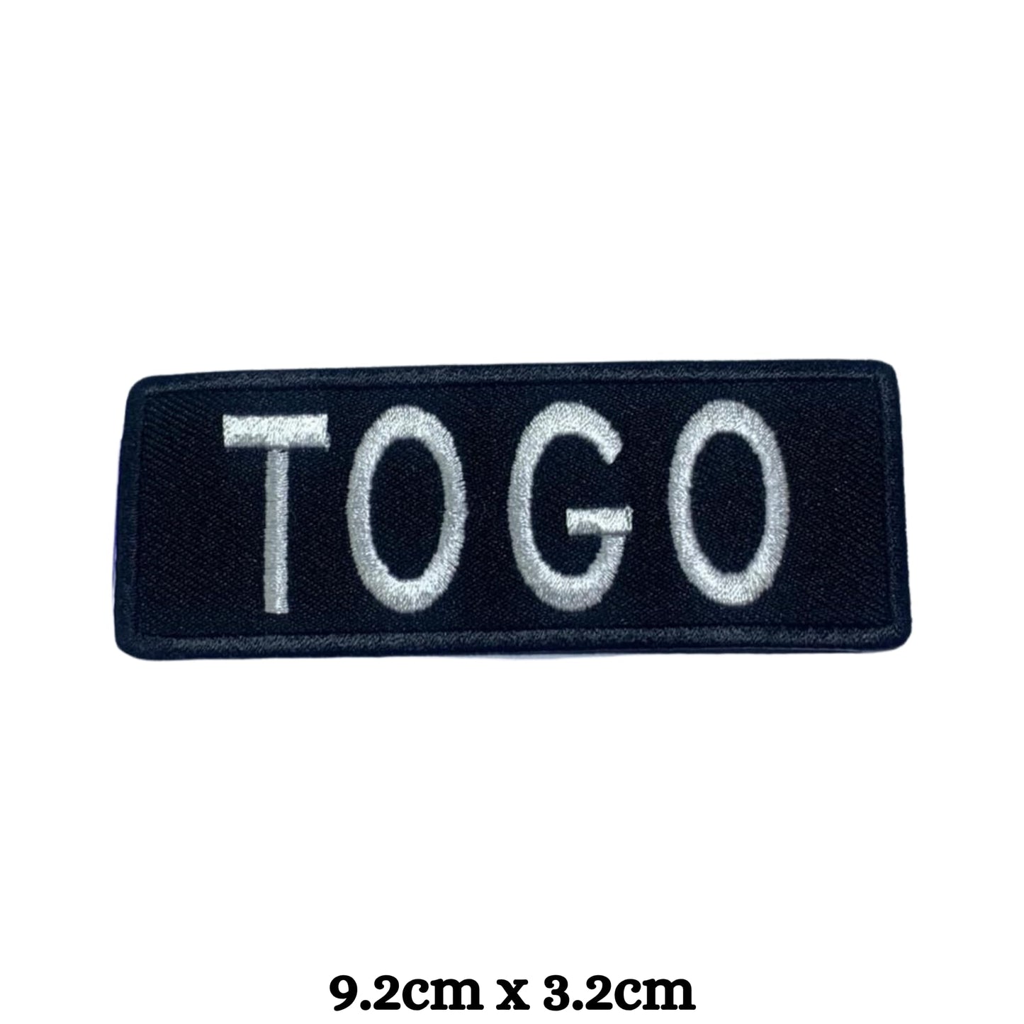 Togo Flag Embroidered Patch Set, Iron-On or Sew-On Applique Badges, Rectangle Shield Round Heart Shapes, for Jackets, Backpacks, Hats, Uniforms and Various Sizes