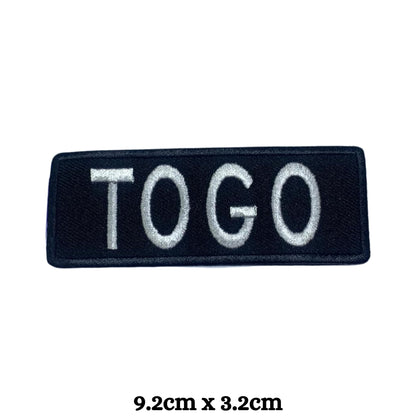 Togo Flag Embroidered Patch Set, Iron-On or Sew-On Applique Badges, Rectangle Shield Round Heart Shapes, for Jackets, Backpacks, Hats, Uniforms and Various Sizes