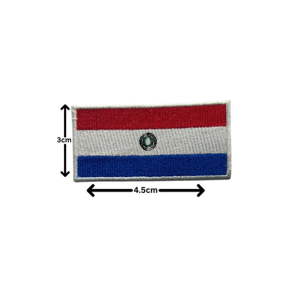 Paraguay Flag Embroidered Patches, Iron-On/Sew-On Applique, Shield, Round, Heart and Rectangle Flag Badges for Jackets, Bags, Uniforms, Various Sizes