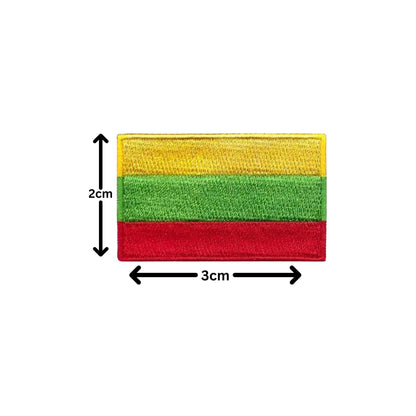 Lithuania Flag Embroidered Patch Set, Iron-On or Sew-On Applique Badges, Rectangle Shield Round Heart Shapes, for Jackets, Backpacks, Hats, Uniforms and Various Sizes