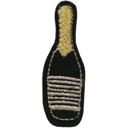 Champagne Bottle Embroidery Iron-On Patches for Clothing Sew-On Applique for DIY Crafts Denim Jackets Jeans Backpacks