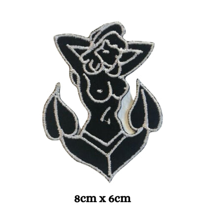 Sailor Clothes Fancy Dress Anchor Lady Embroidery Iron-On Patches for Clothing Sew-On Applique for DIY Crafts Denim Jackets Jeans Backpacks