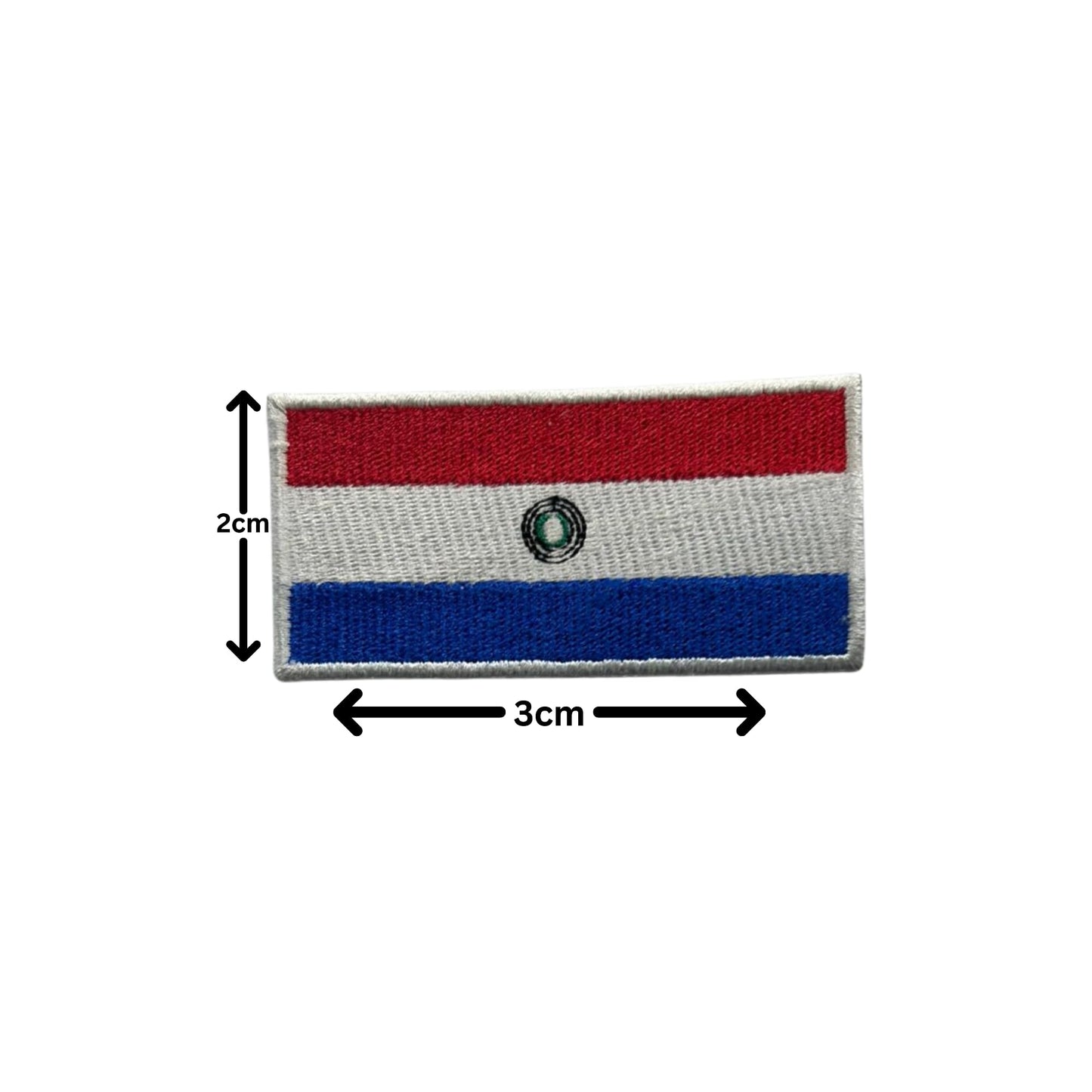 Paraguay Flag Embroidered Patches, Iron-On/Sew-On Applique, Shield, Round, Heart and Rectangle Flag Badges for Jackets, Bags, Uniforms, Various Sizes