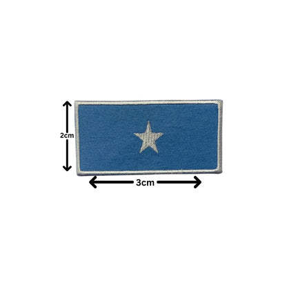 Somalia Flag Embroidered Patch Set, Iron-On or Sew-On Applique Badges, Rectangle Shield Round Heart Shapes, for Jackets, Backpacks, Hats, Uniforms and Various Sizes