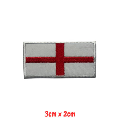 UK and England National Flag Embroidered Patches – Iron On/Sew On Badge in Different Shapes and Various Sizes for Jackets, Backpacks, Hats and DIY Crafts.