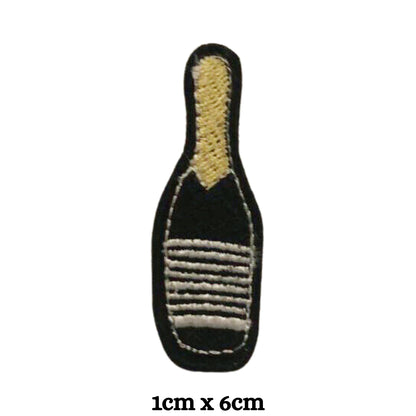 Champagne Bottle Embroidery Iron-On Patches for Clothing Sew-On Applique for DIY Crafts Denim Jackets Jeans Backpacks