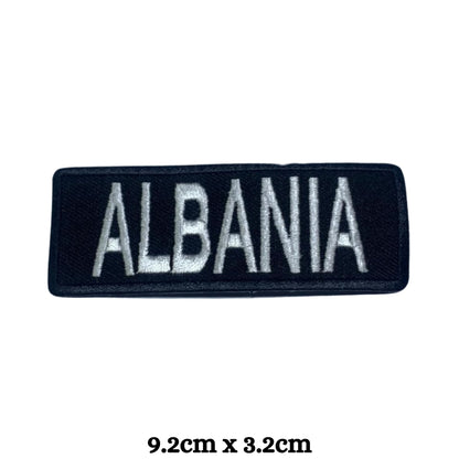 Albania Flag Embroidered Patch Set, Iron-On or Sew-On Applique Badges, Rectangle Shield Round Heart Shapes, for Jackets, Backpacks, Hats, Uniforms and Various Sizes