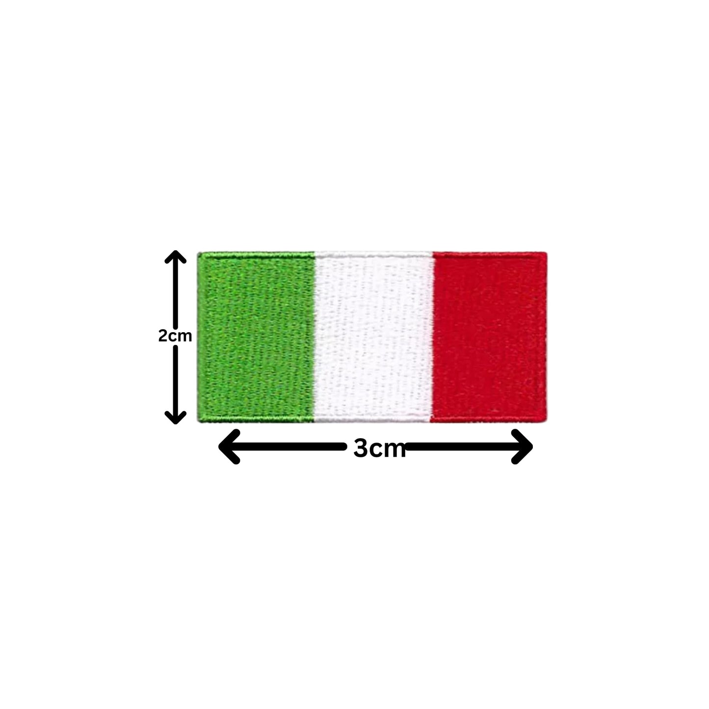 BeBuz Italy Flag Embroidered Patches, Iron-On/Sew-On Applique, Shield, Round, Heart and Rectangle Flag Badges for Jackets, Bags, Uniforms, Various Sizes