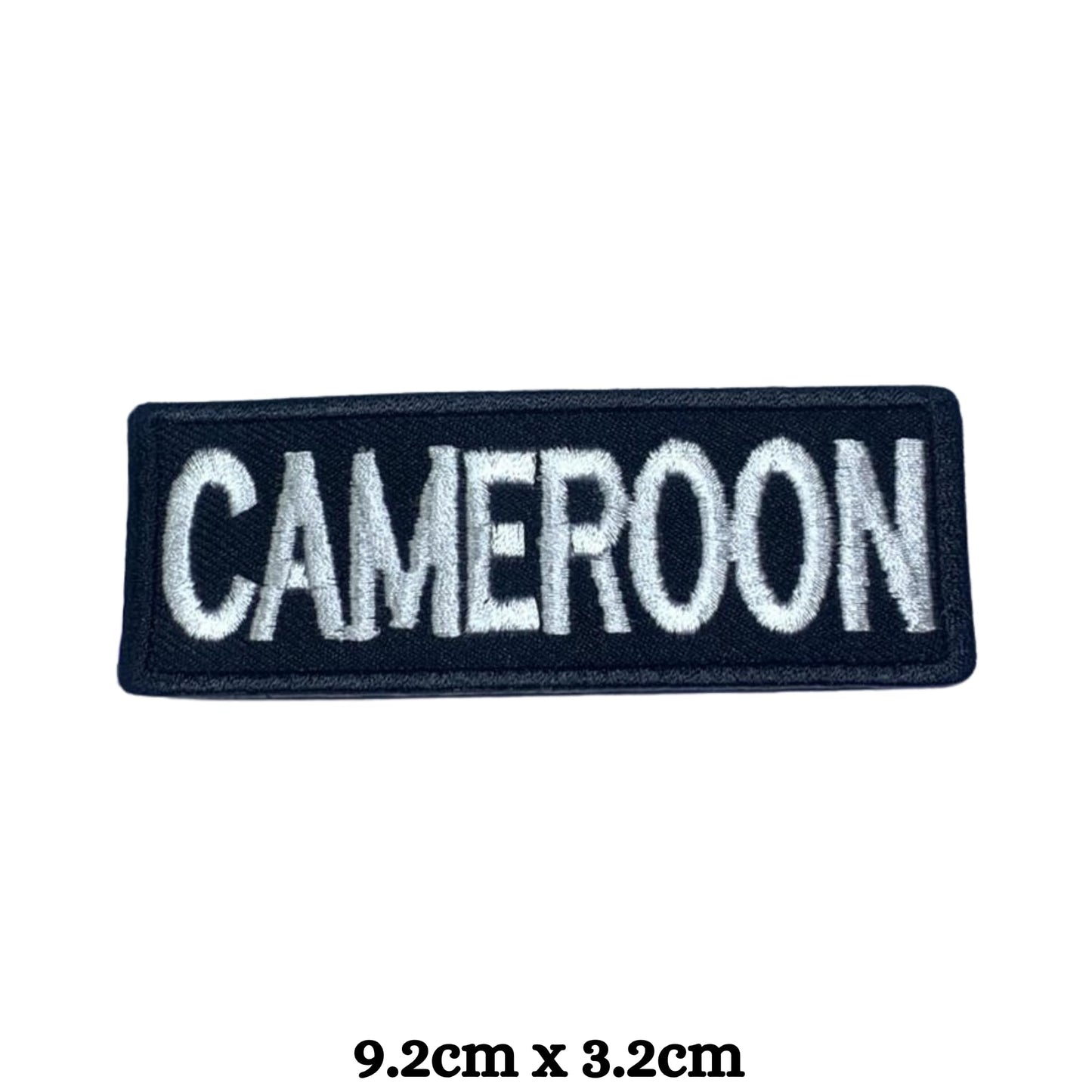 Cameroon Flag Embroidered Patch Set, Iron-On or Sew-On Applique Badges, Rectangle Shield Round Heart Shapes, for Jackets, Backpacks, Hats, Uniforms and Various Sizes
