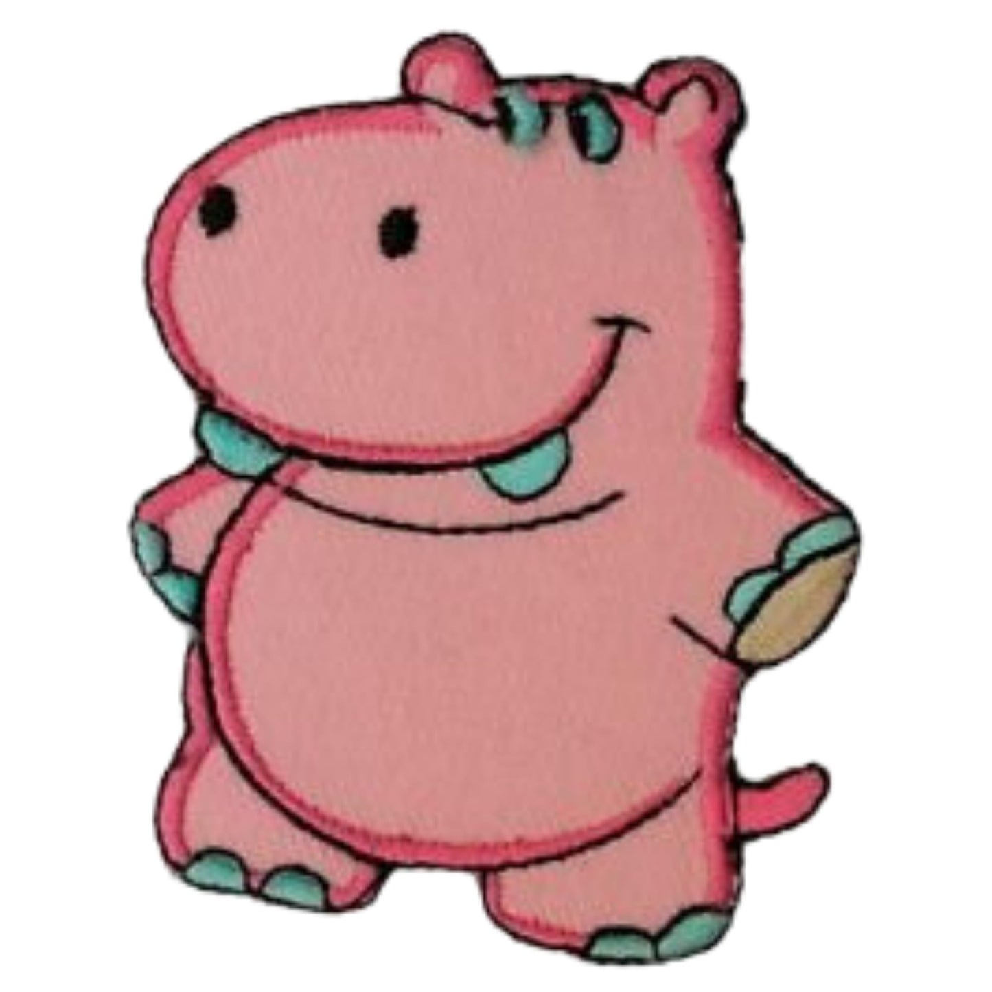 Animal Pink Hippo Embroidery Iron-On Patches for Clothing Sew-On Applique for DIY Crafts Denim Jackets Jeans Backpacks