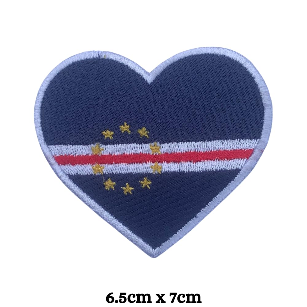 Cape Verde Flag Embroidered Patches, Iron-On/Sew-On Applique, Shield, Round, Heart and Rectangle Flag Badges for Jackets, Bags, Uniforms, Various Sizes