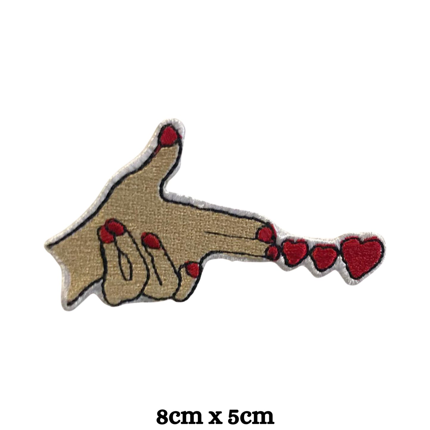 Firing Heart Embroidery Iron-On Patches for Clothing Sew-On Applique for DIY Crafts Denim Jackets Jeans Backpacks