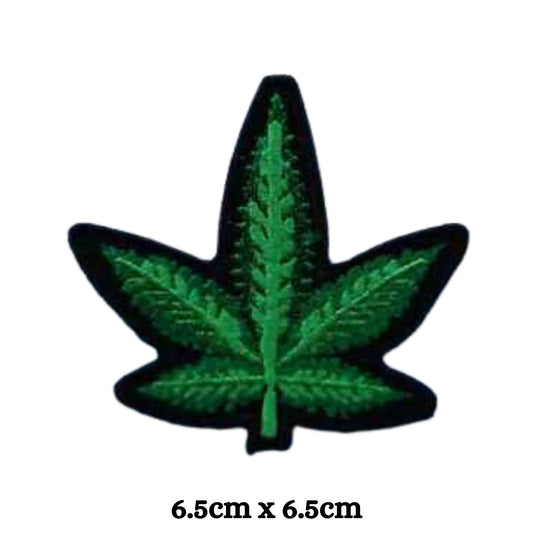 Marijuana Leaf Life Embroidery Iron-On Patches for Clothing Sew-On Applique for DIY Crafts Denim Jackets Jeans Backpacks