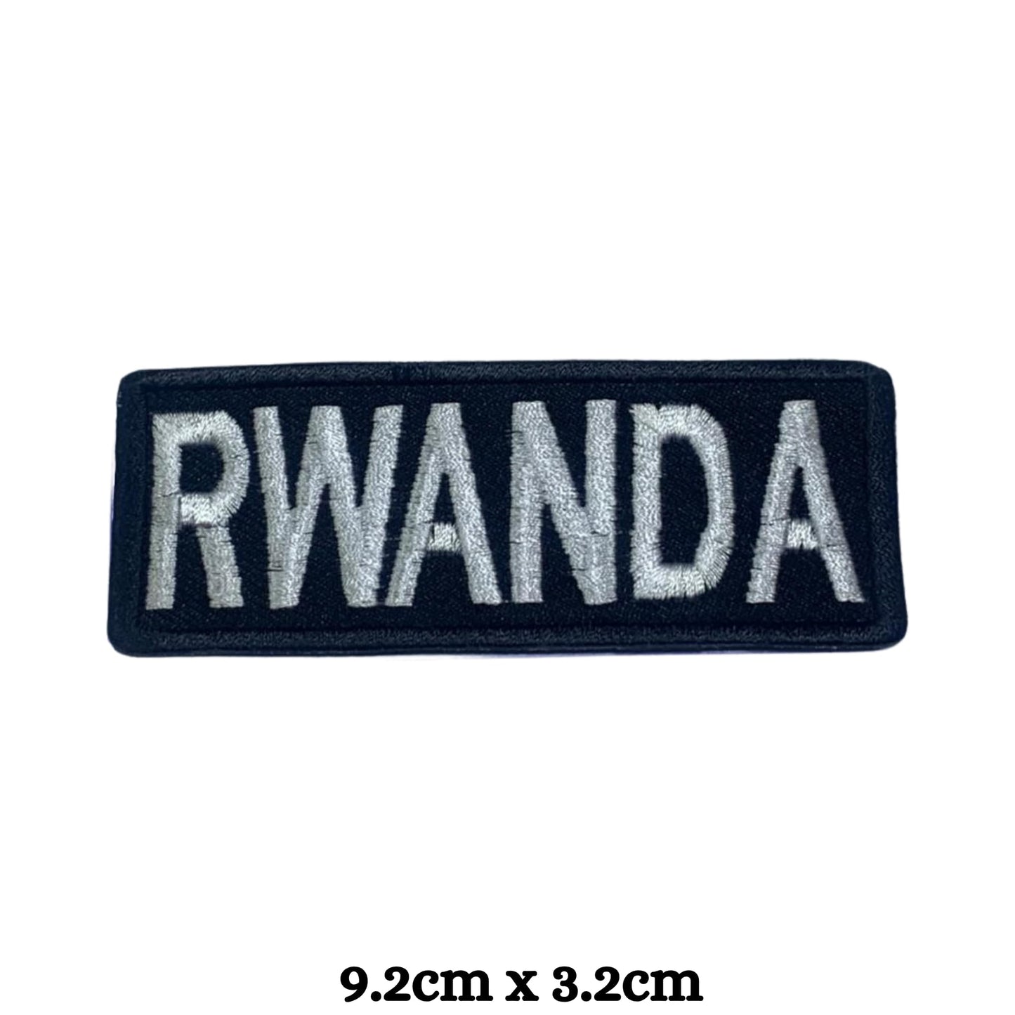 Rwanda Flag Embroidered Patch Set, Iron-On or Sew-On Applique Badges, Rectangle Shield Round Heart Shapes, for Jackets, Backpacks, Hats, Uniforms and Various Sizes