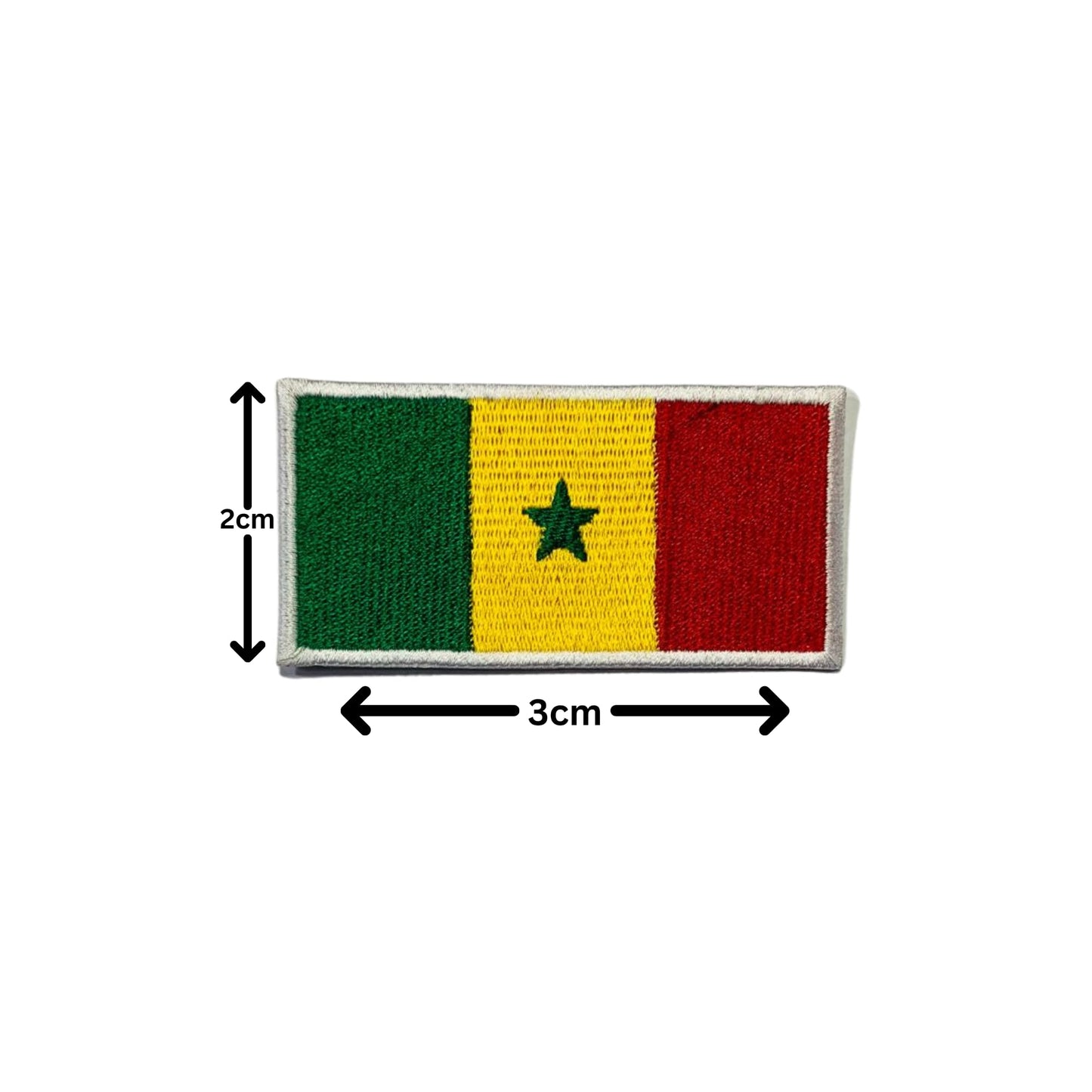 Senegal Flag Embroidered Patches, Iron-On/Sew-On Applique, Shield, Round, Heart and Rectangle Flag Badges for Jackets, Bags, Uniforms, Various Sizes
