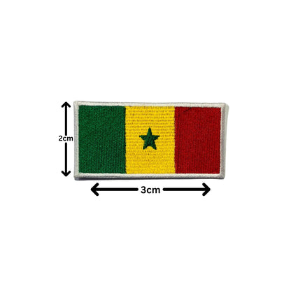 Senegal Flag Embroidered Patches, Iron-On/Sew-On Applique, Shield, Round, Heart and Rectangle Flag Badges for Jackets, Bags, Uniforms, Various Sizes