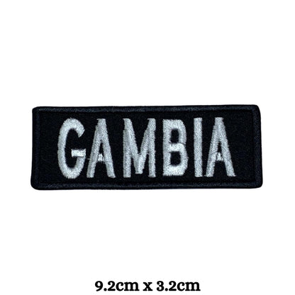 Gambia Flag Embroidered Patch Set, Iron-On or Sew-On Applique Badges, Rectangle Shield Round Heart Shapes, for Jackets, Backpacks, Hats, Uniforms and Various Sizes