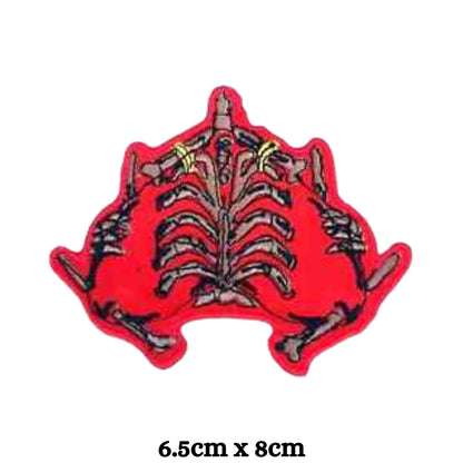 Skeleton and Bones Embroidery Iron-On Patches for Clothing Sew-On Applique for DIY Crafts Denim Jackets Jeans Backpacks