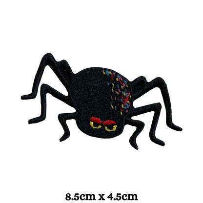 Black Spider Embroidery Iron-On Patches for Clothing Sew-On Applique for DIY Crafts Denim Jackets Jeans Backpacks