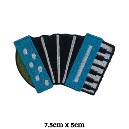 Accordion Music Lover Instrument Embroidery Iron-On Patches for Clothing Sew-On Applique for DIY Crafts Denim Jackets Jeans Backpacks