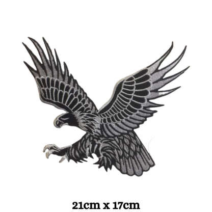 Hunting Eagle Bird Embroidery Iron-On Patches for Clothing Sew-On Applique for DIY Crafts Denim Jackets Jeans Backpacks