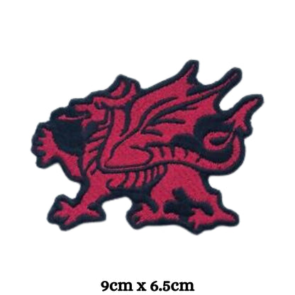 Fire Breathing Welsh Dragon Embroidery Iron-On Patches for Clothing Sew-On Applique for DIY Crafts Denim Jackets Jeans Backpacks