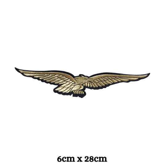Flying Golden Eagle Bird Embroidery Iron-On Patches for Clothing Sew-On Applique for DIY Crafts Denim Jackets Jeans Backpacks