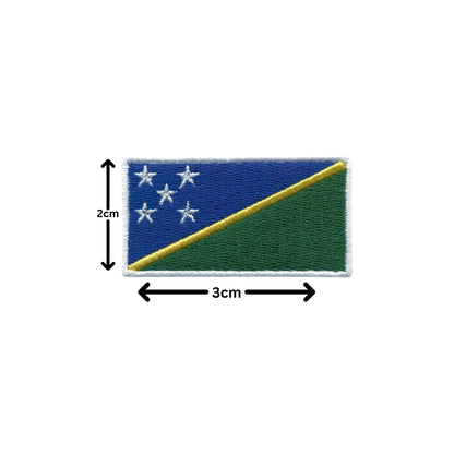 Solomon Islands Flag Embroidered Patch Set, Iron-On or Sew-On Applique Badges, Rectangle Shield Round Heart Shapes, for Jackets, Backpacks, Hats, Uniforms and Various Sizes