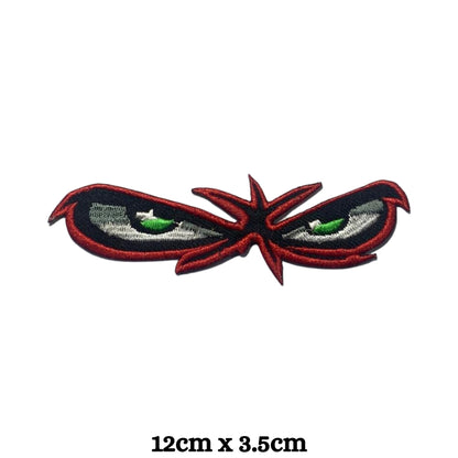 Angry Red Eyes Embroidery Iron-On Patches for Clothing Sew-On Applique for DIY Crafts Denim Jackets Jeans Backpacks