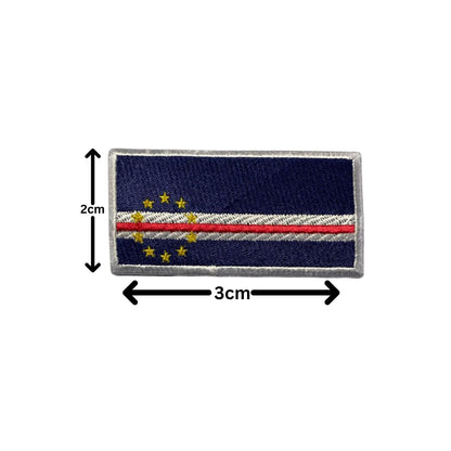 Cape Verde Flag Embroidered Patches, Iron-On/Sew-On Applique, Shield, Round, Heart and Rectangle Flag Badges for Jackets, Bags, Uniforms, Various Sizes